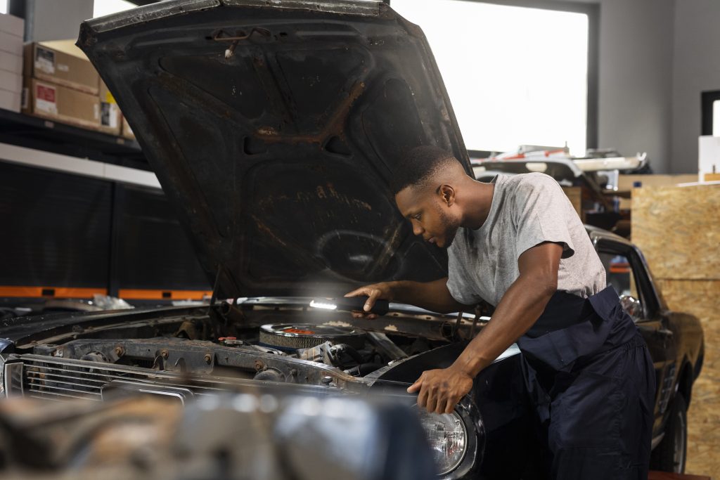 car being taking care workshop